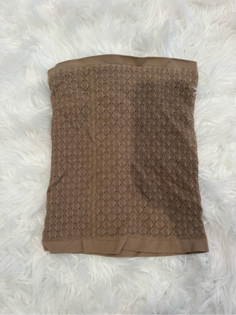 Free People Brown Crochet Strapless Tube Top